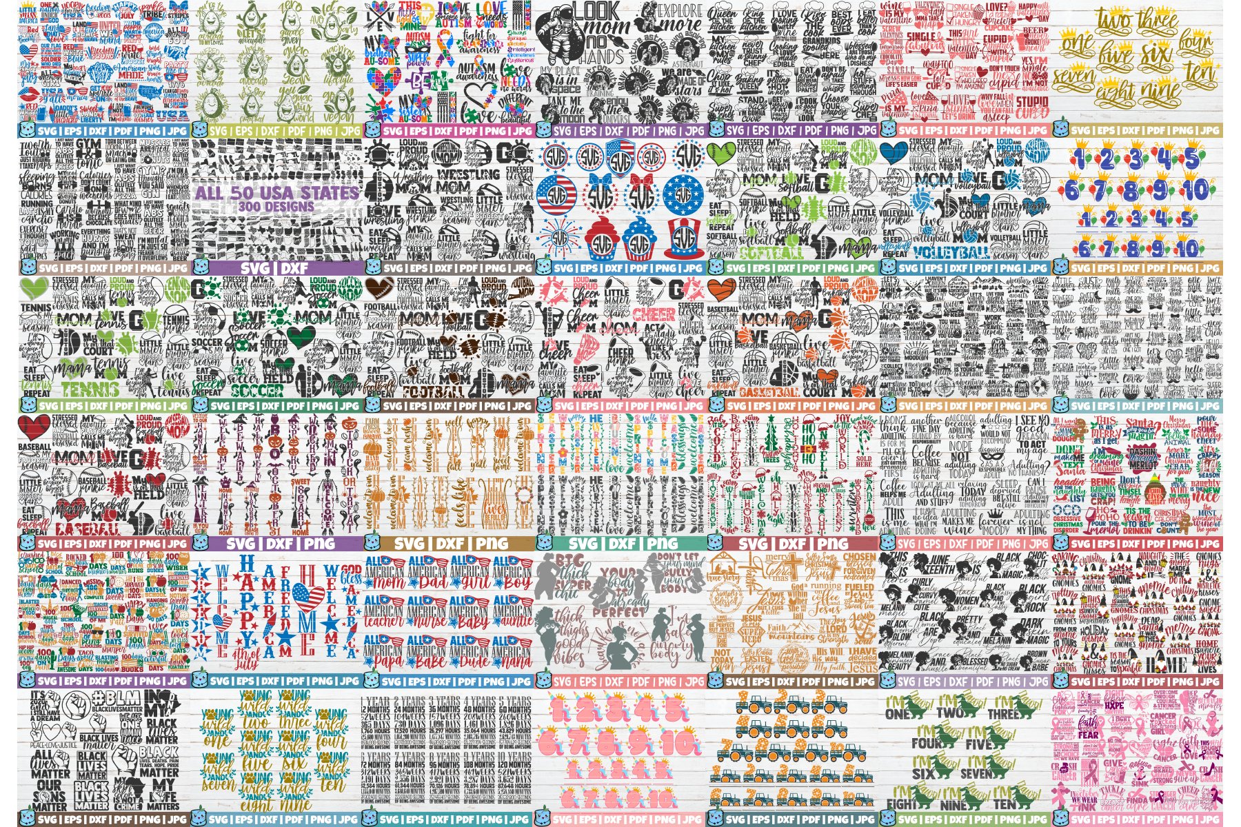 SVG SUPER Bundle - More than 5000 vector designs view 2