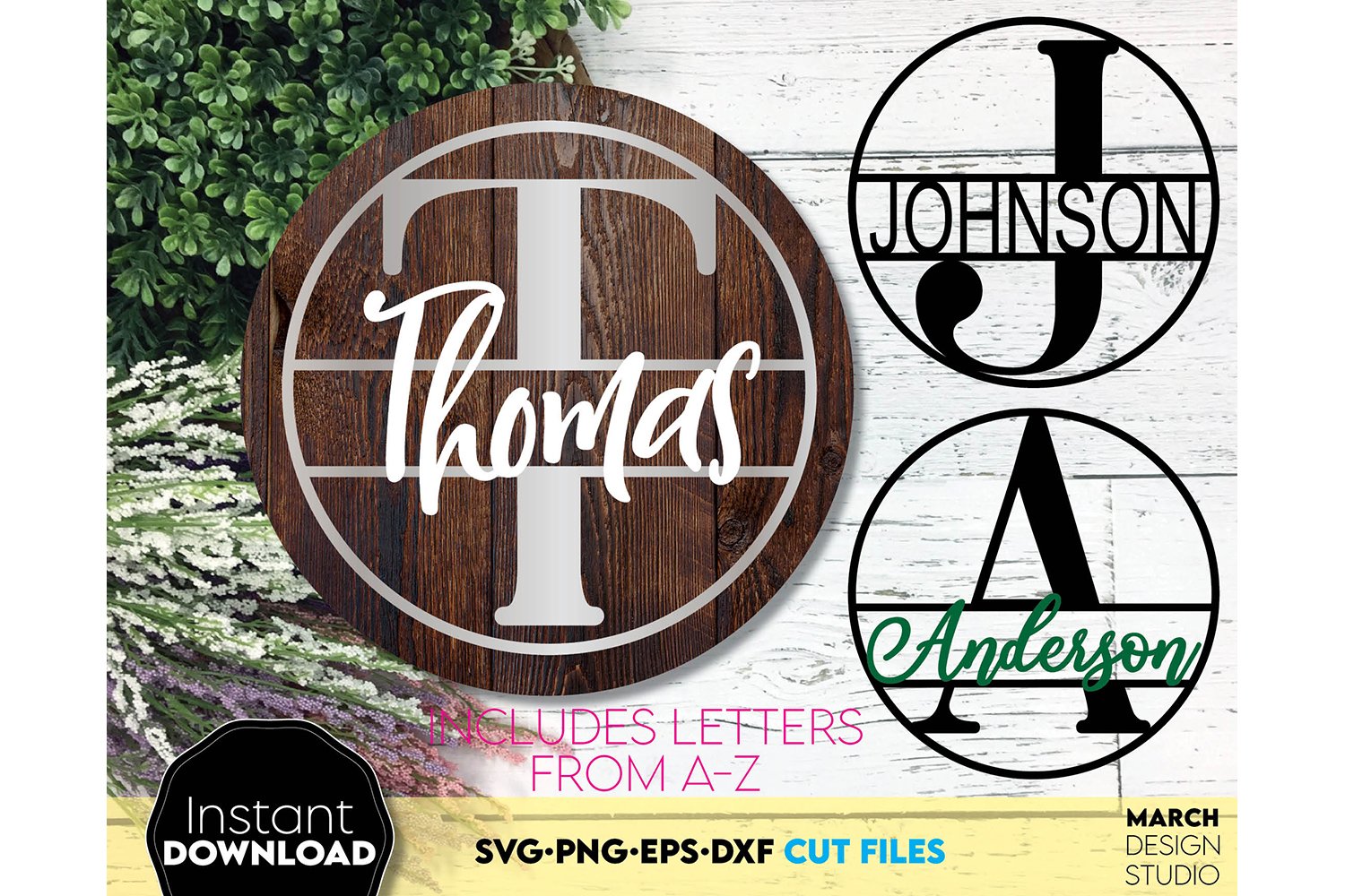 Split Monogram SVG, Monogram Letter SVG, Monogram SVG Files