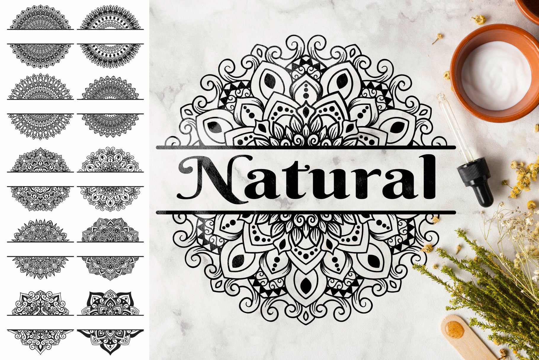Mandalas Split SVG Silhouettes file view 3