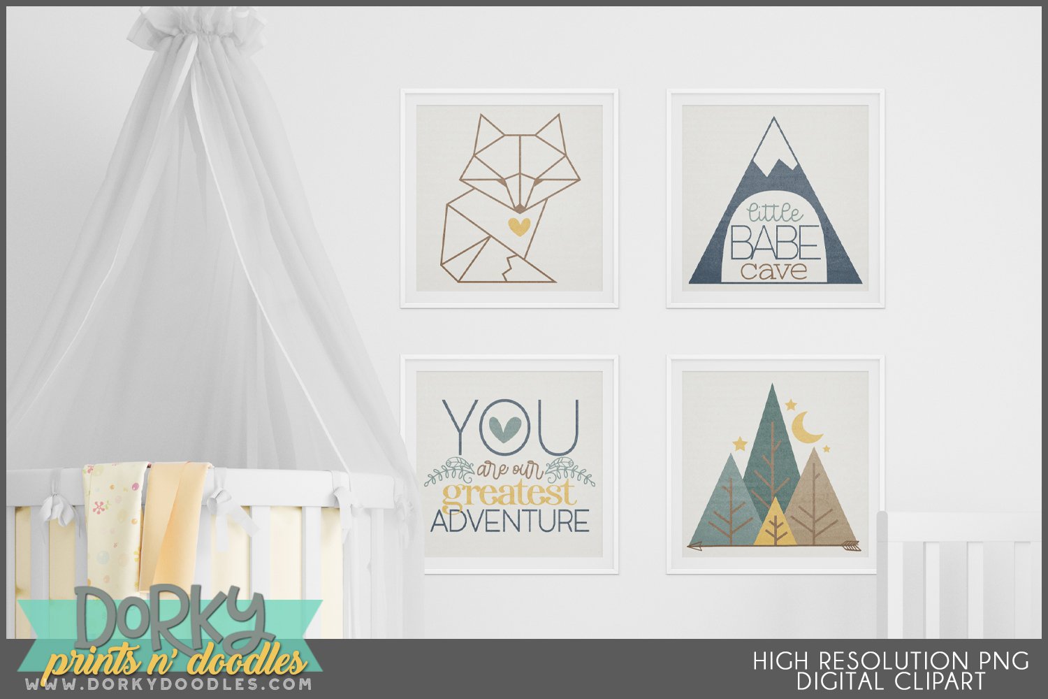 Rustic Nursery Designs for Sublimation Stickers and Decor view 2