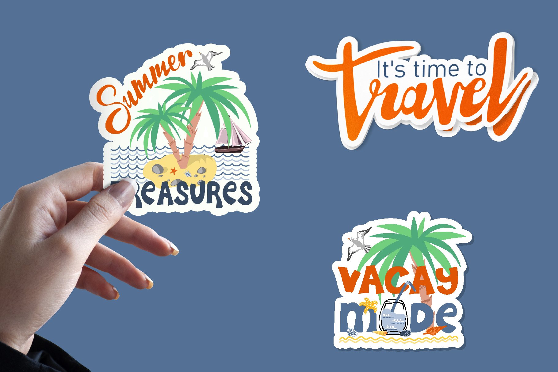 Beach and summer stickers| 15 png printable view 2