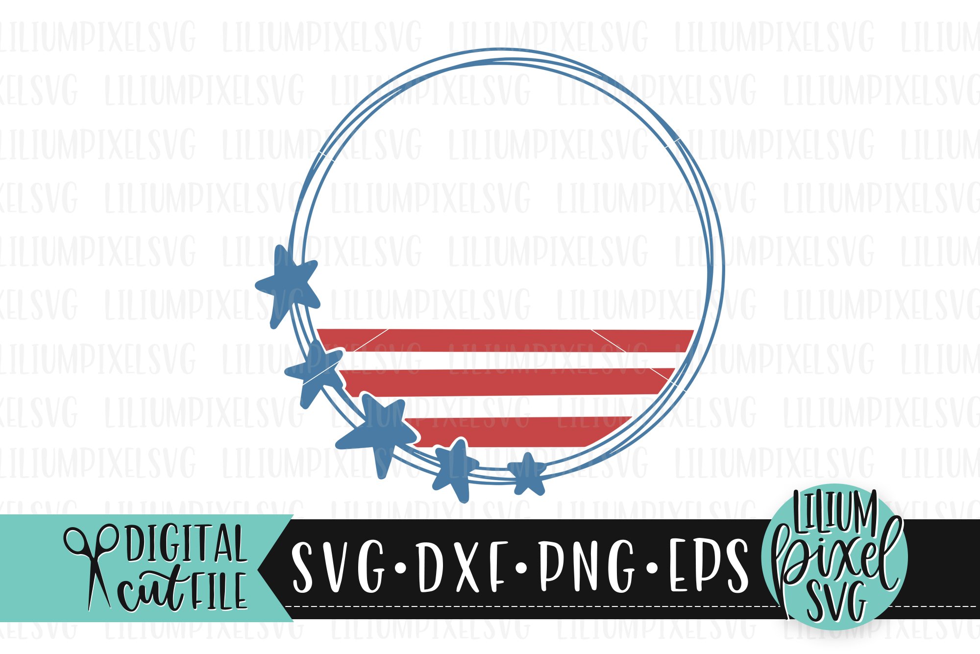 Fourth of July Round Frame Mini Bundle Set view 3