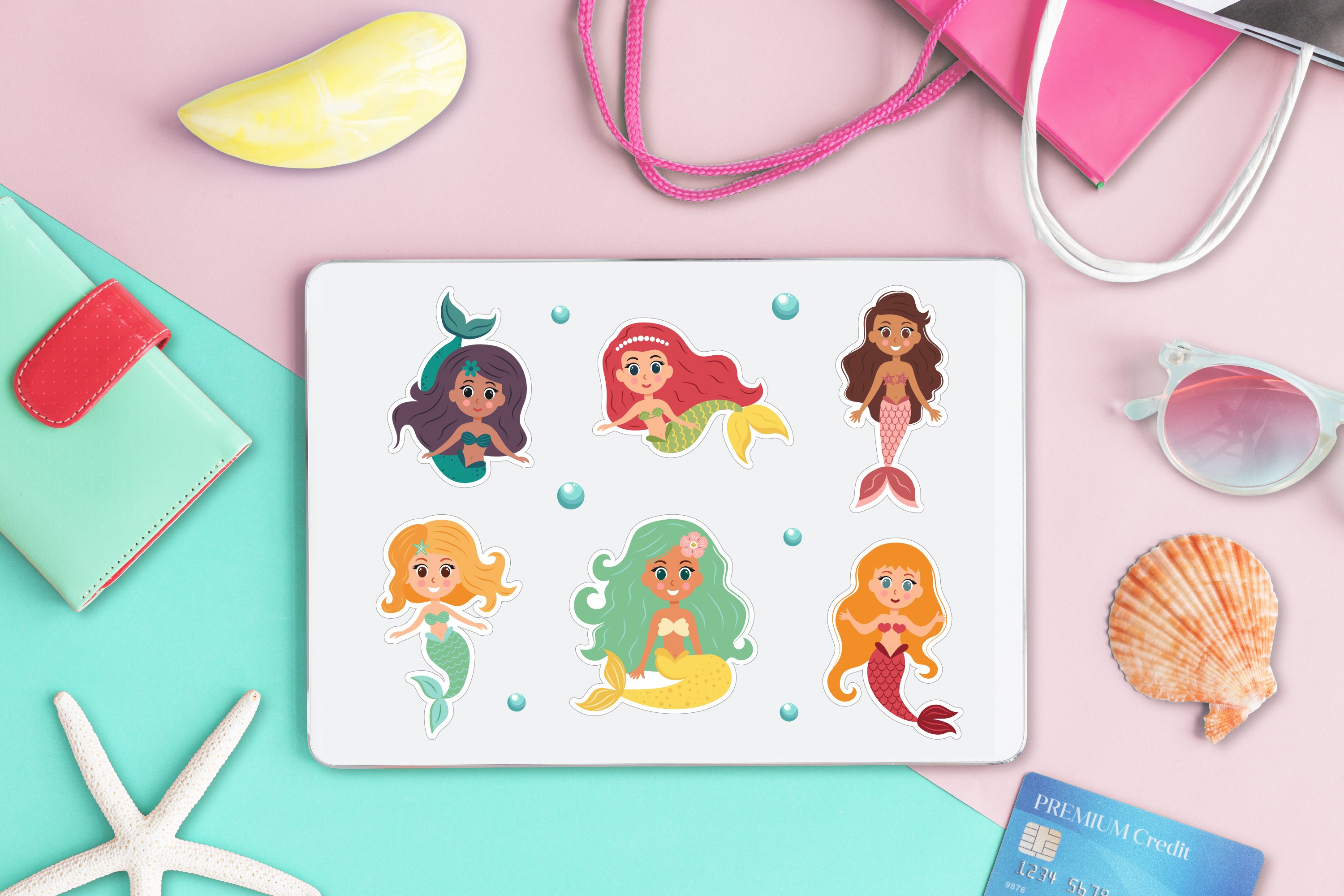 Cute Mermaid Stickers view 2