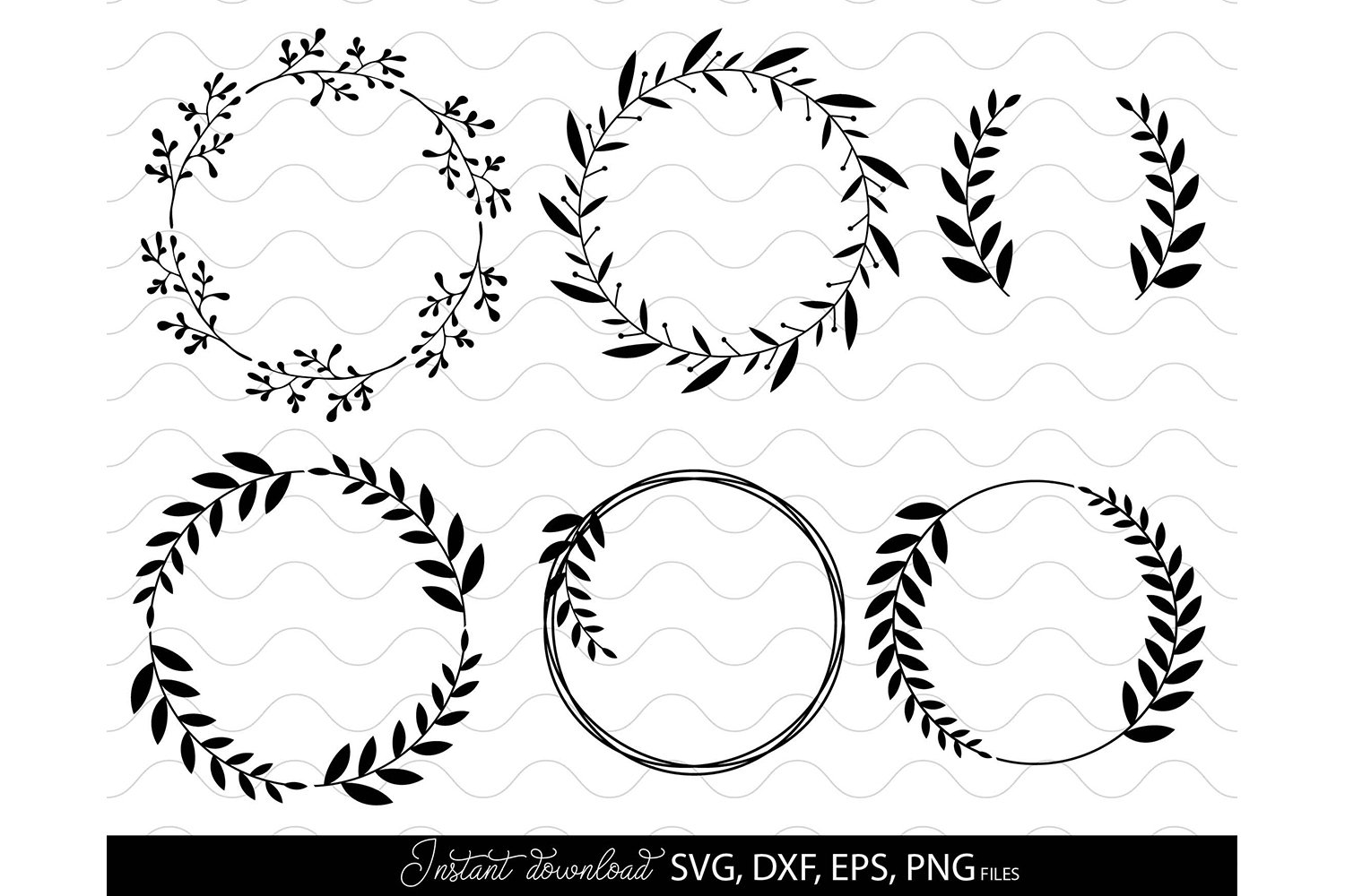 Wreath Bundle | Circle Frame | Floral Wreath SVG Bundle view 3