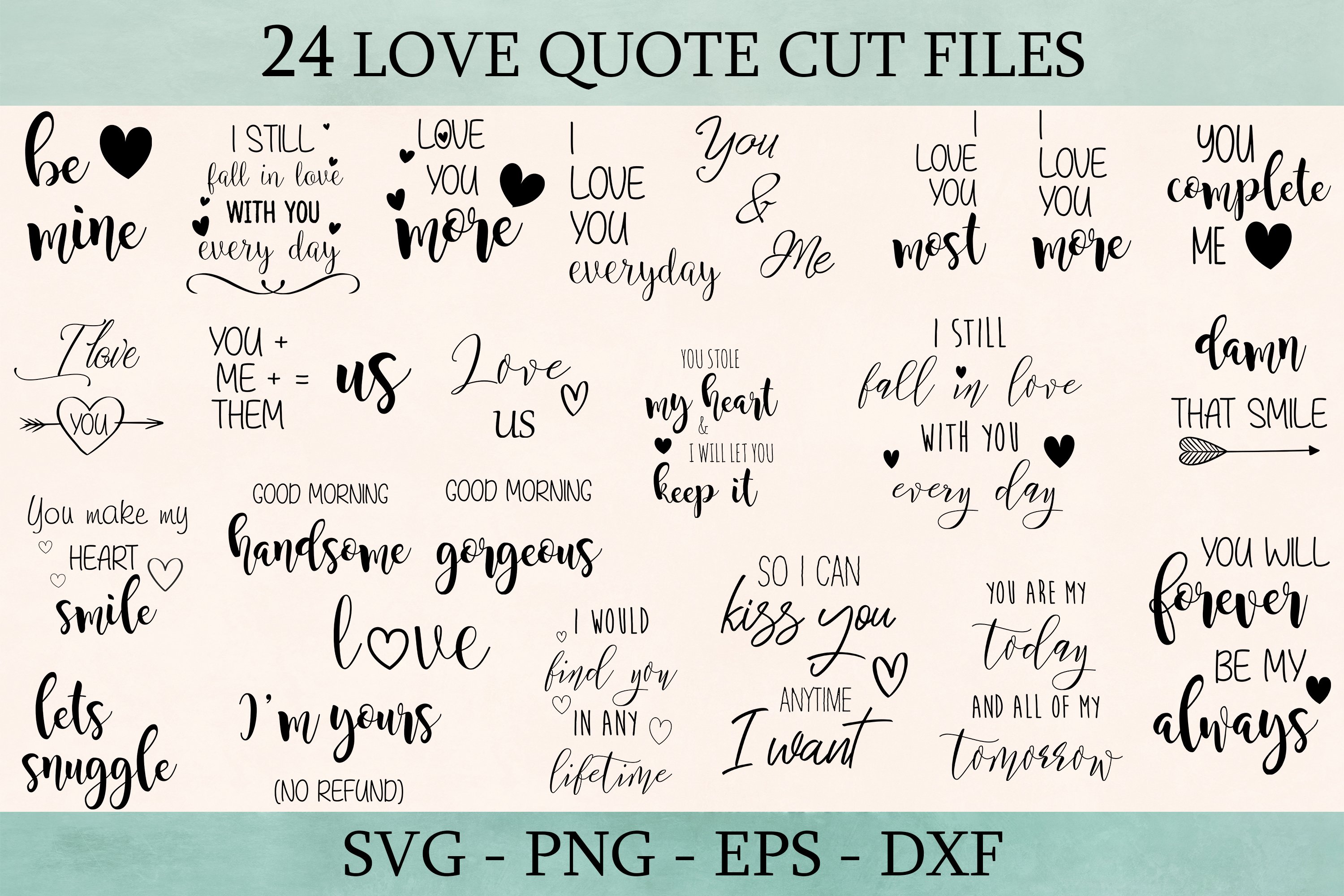 Mega Wedding SVG Bundle, Romantic Love Quote Cut Files view 2