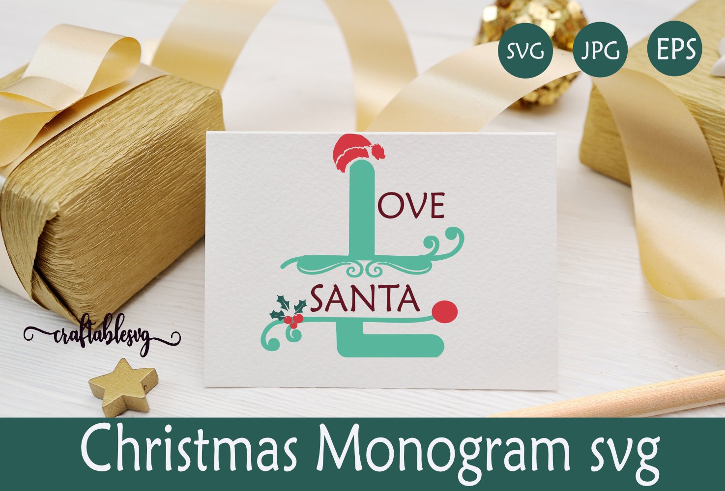 Christmas Split Monogram SVG/ Alphabet Bundle view 3