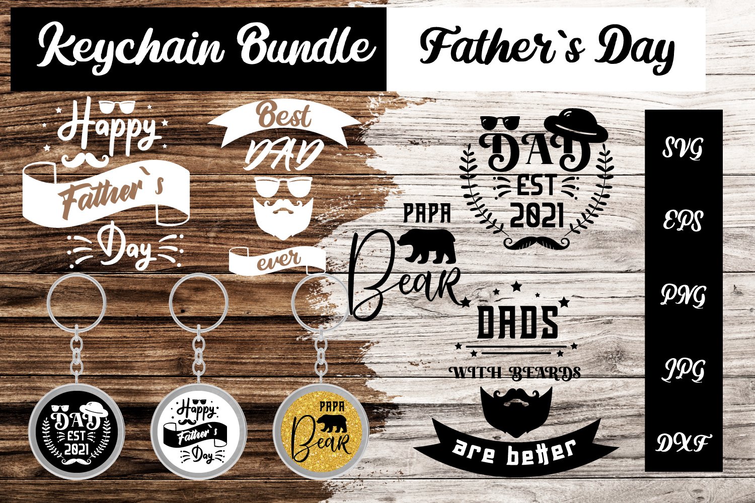 Keychain Mega Bundle SVG, Fathers Day SVG, Key Dad Bundle view 3