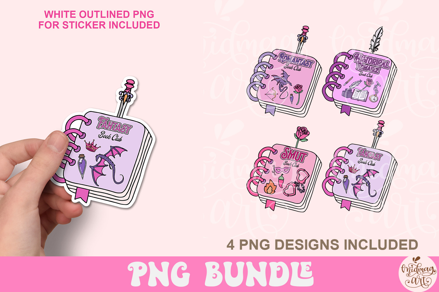 Bookish Notebook Png Bundle view 2