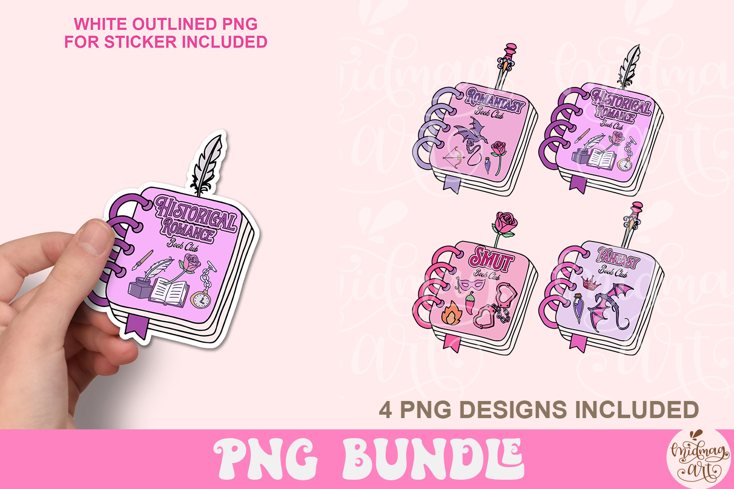 Bookish Notebook Png Bundle view 3