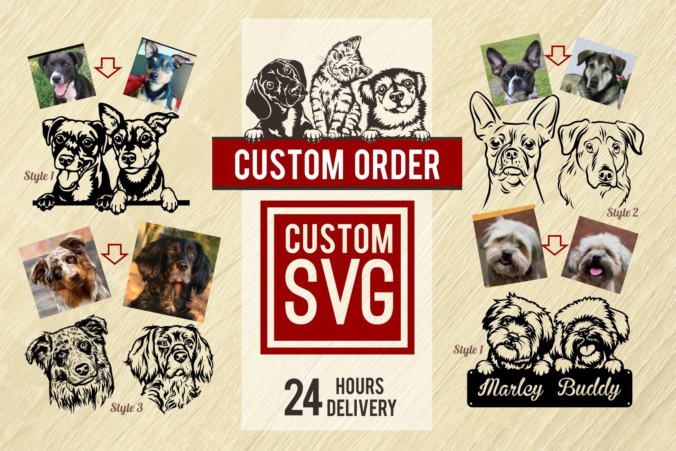 Wildlife Stencils SVG - BUNDLE 25 Designs Set 1 view 3