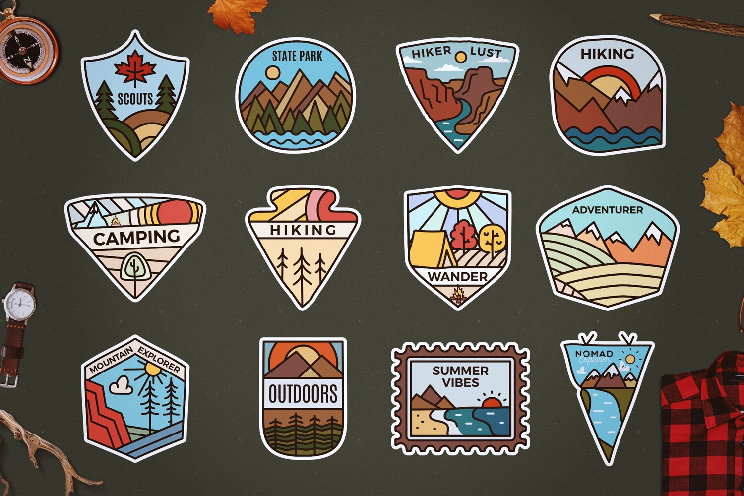 Stickers Bundle SVG! Printable Camp Sublimation Designs DXF view 2