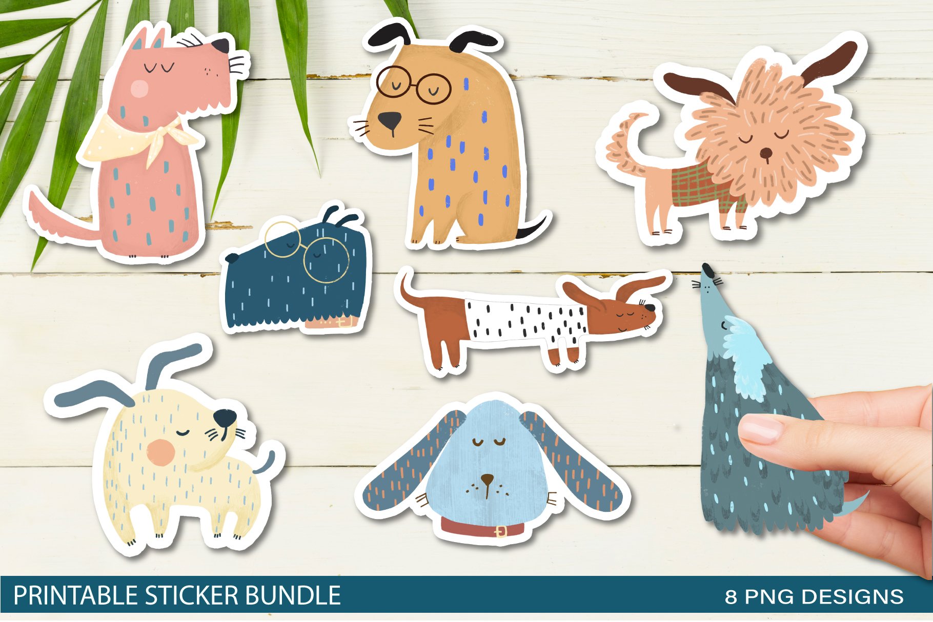 Funny dog bundle png / Printable Stickers for Cricut