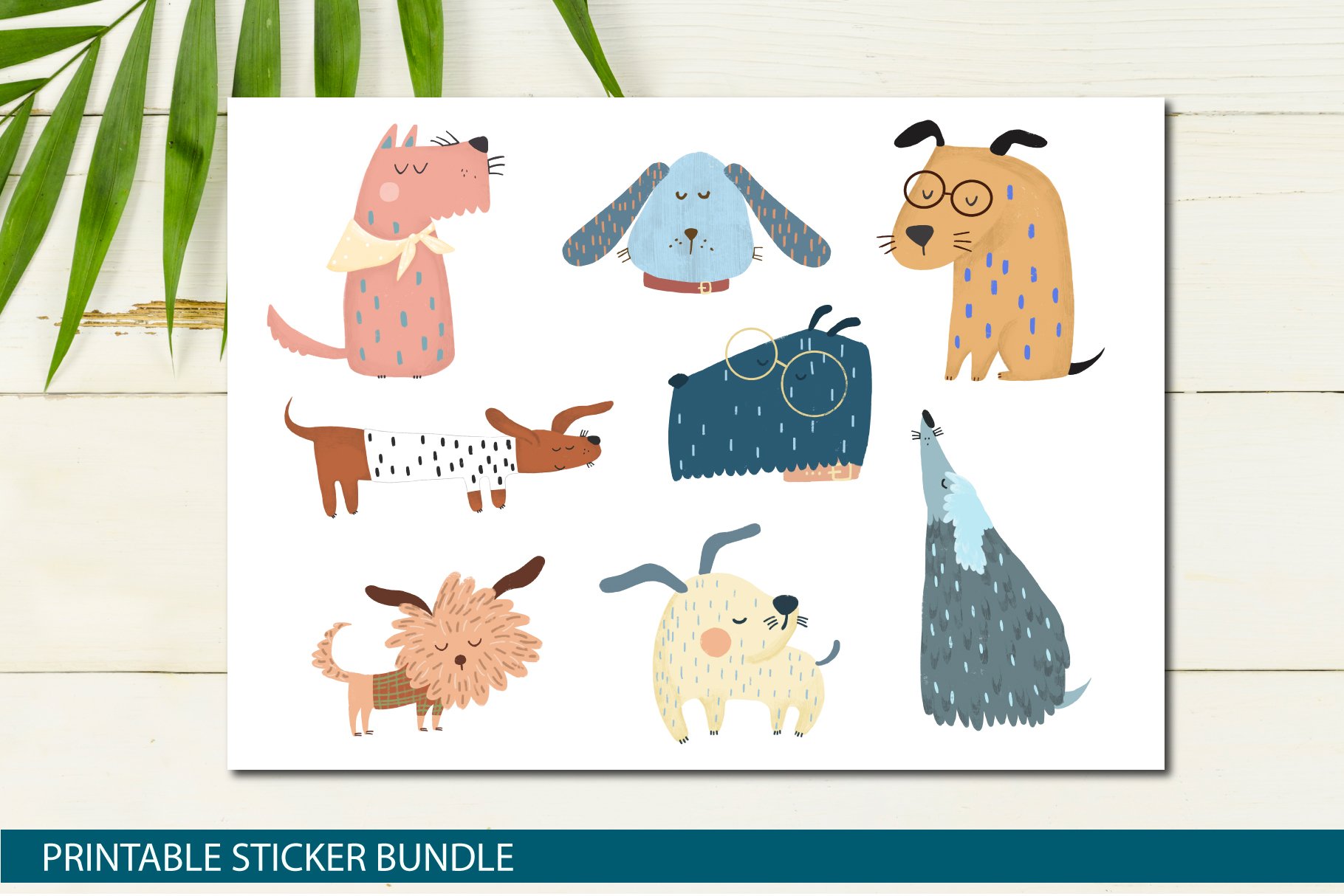 Funny dog bundle png / Printable Stickers for Cricut view 2