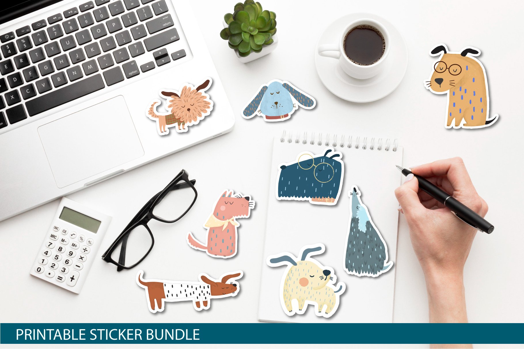 Funny dog bundle png / Printable Stickers for Cricut view 3