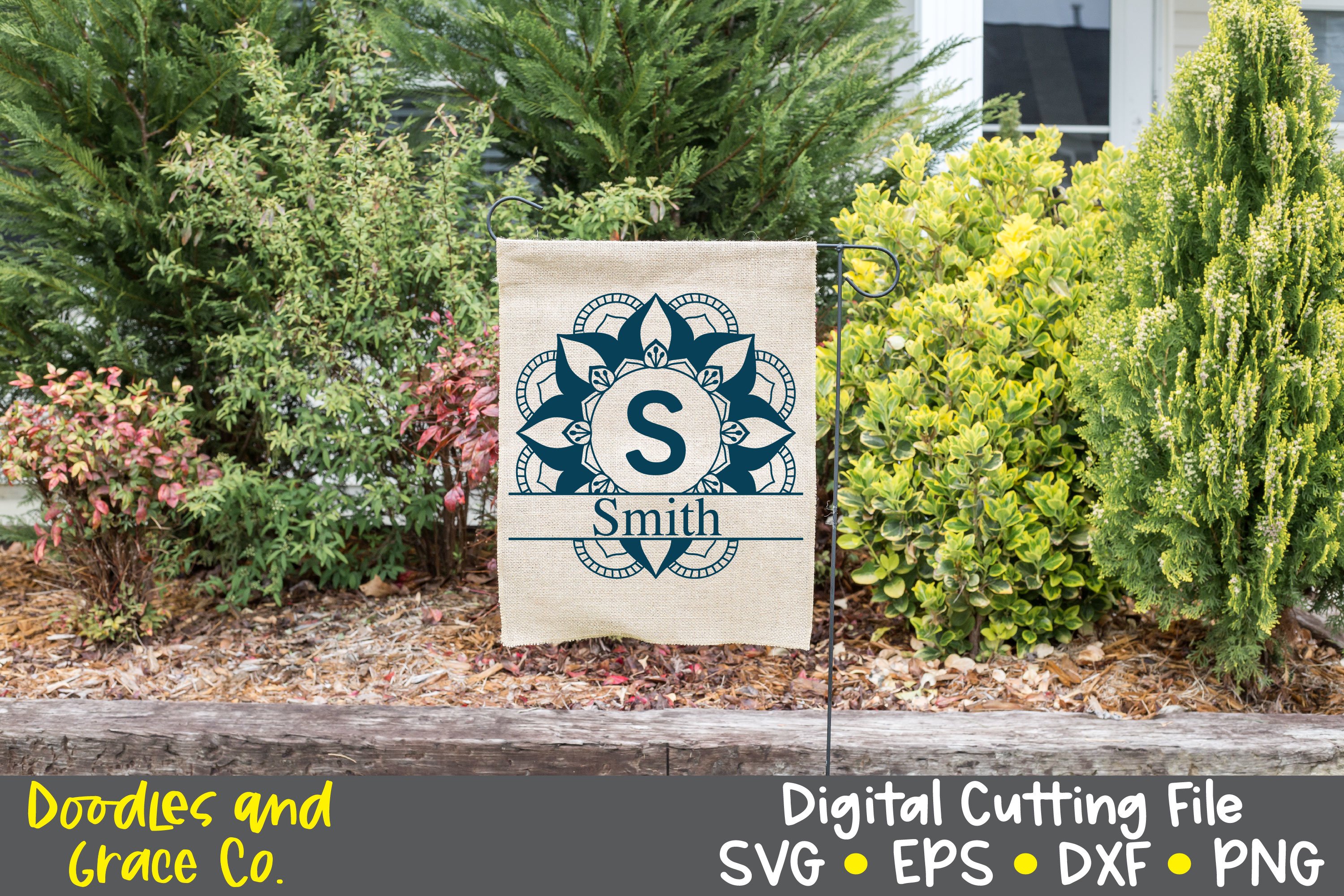 Split Monogram Alphabet Mandala Bundle - SVG view 3