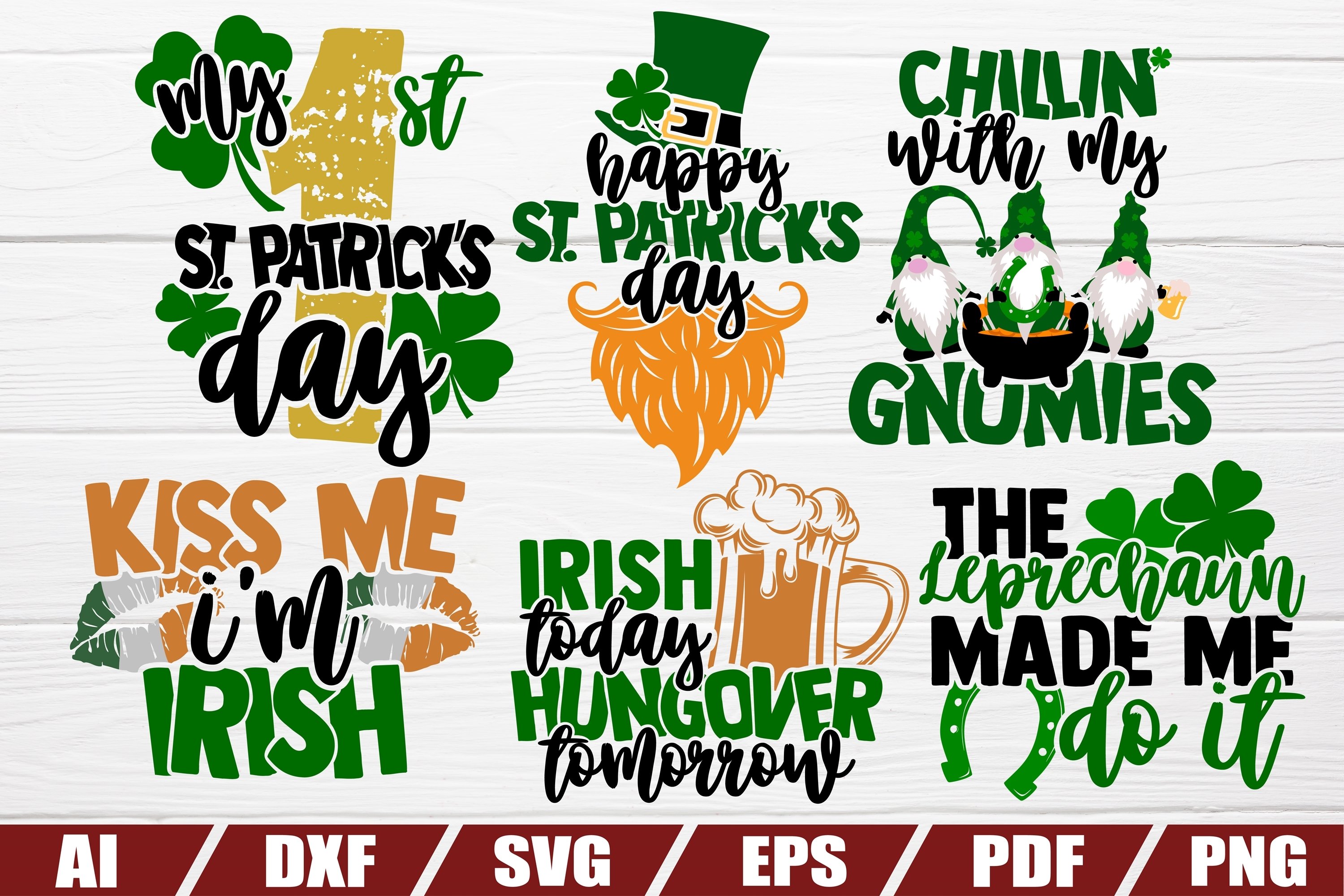 St Patricks day bundle SVG - 23 designs - DXF file - EPS view 2