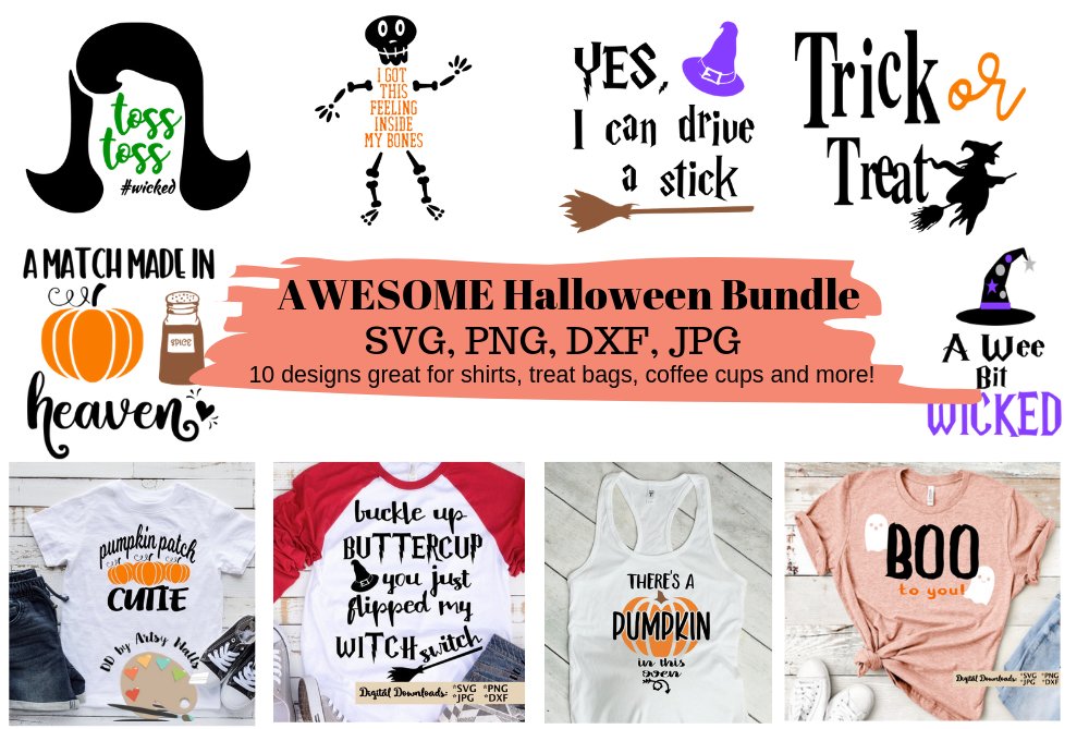 Halloween Bundle svg set, Dxf, Png for Cricut   Silhouette