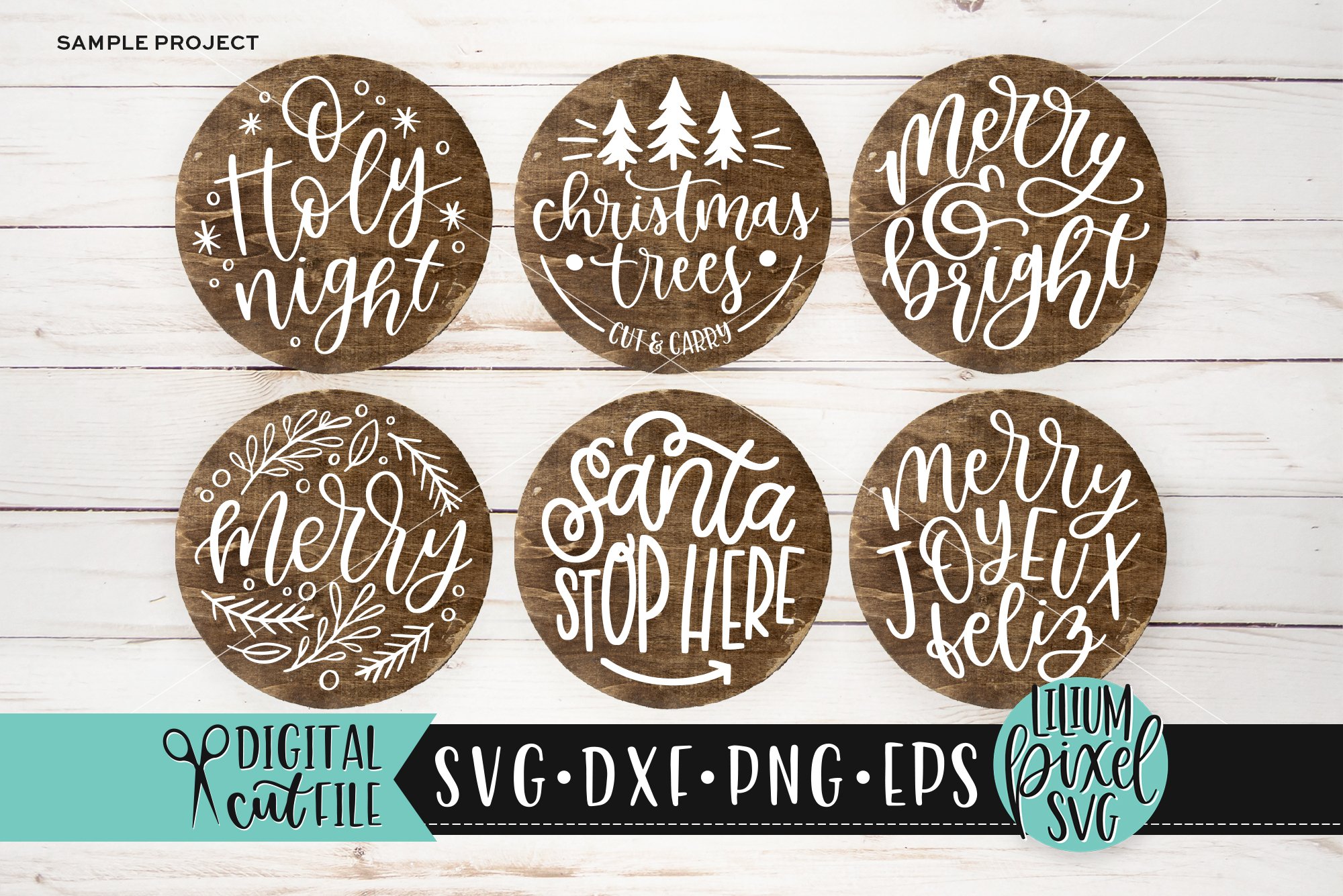 Christmas Round Sign Bundle view 3