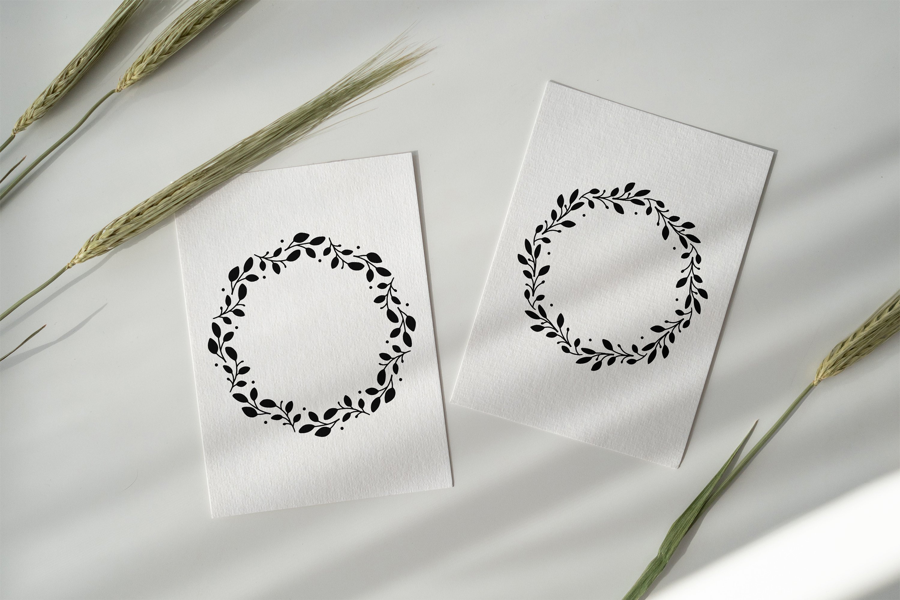 Floral wreaths and text dividers bundle view 3
