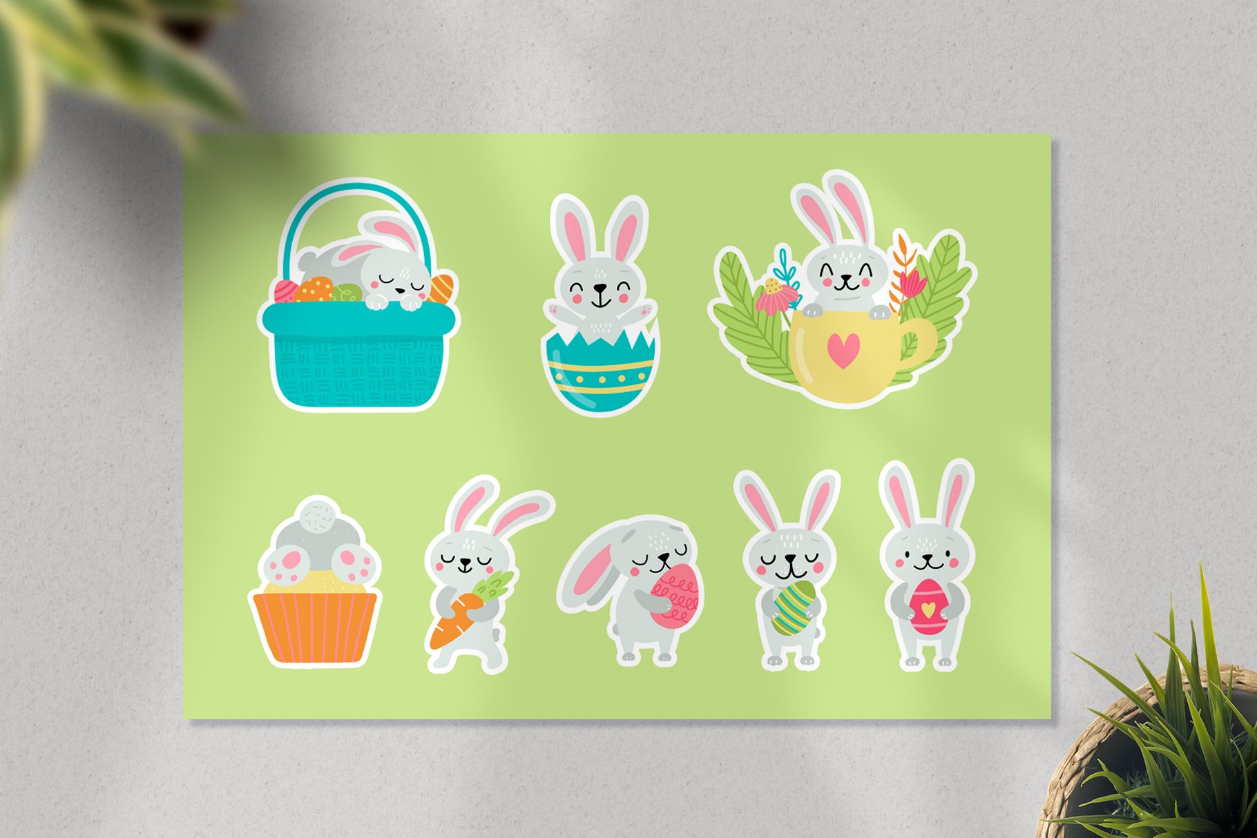 Easter bunny - Printable Stickers view 2