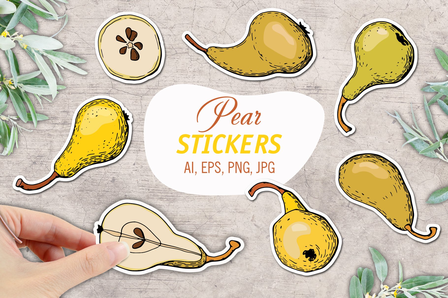 Pear / Printable Stickers Cricut Design