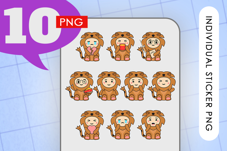100 Chibi Animal Onesie Stickers | Kawaii PNG Bundle view 2