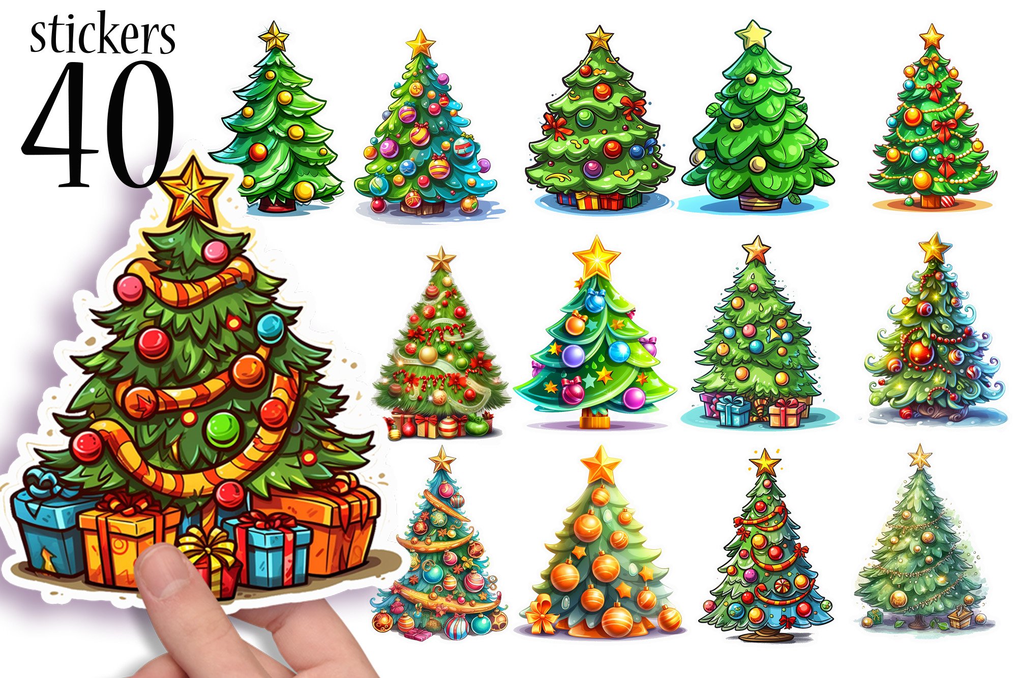 Christmas Tree Stickers for Windows, the Wall, and more!