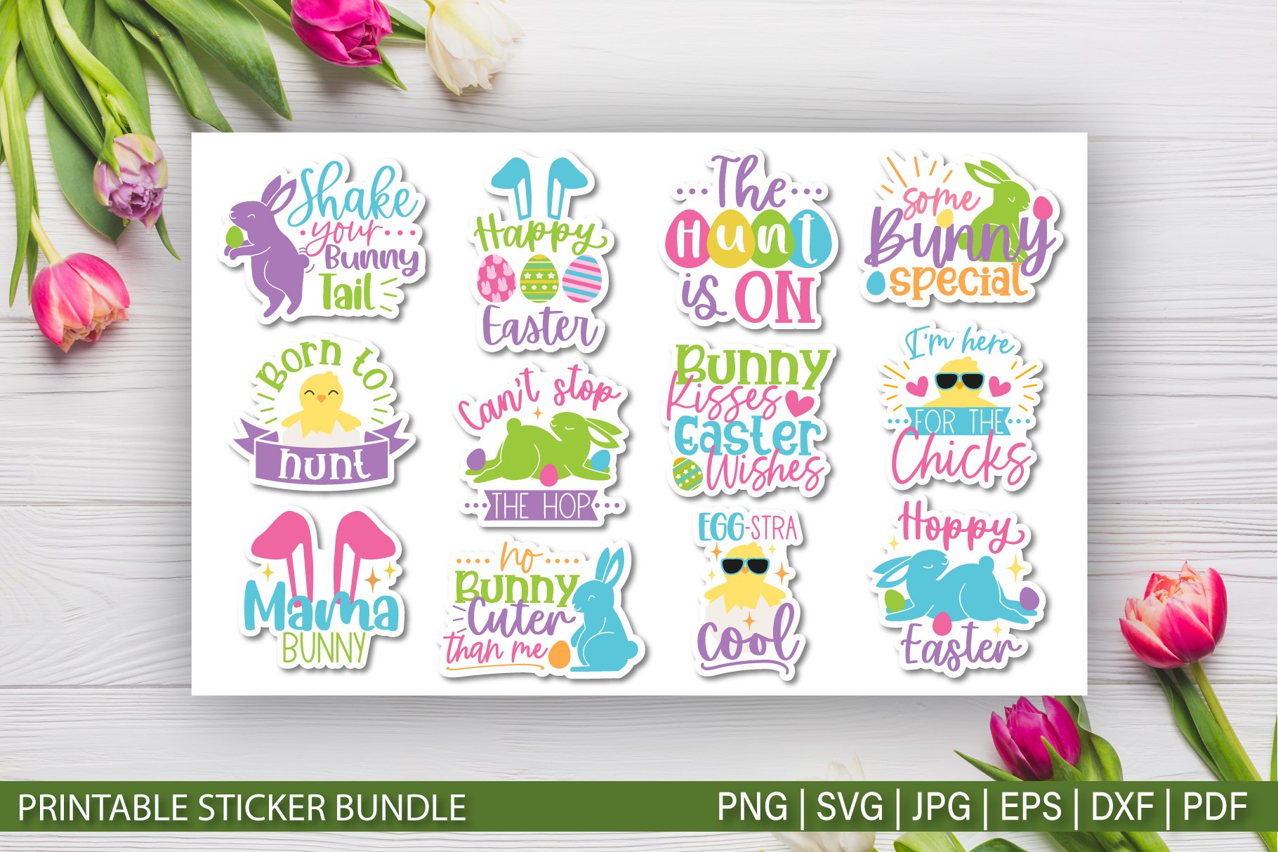 Easter Stickers Bundle SVG | Printable Stickers for Cricut view 2