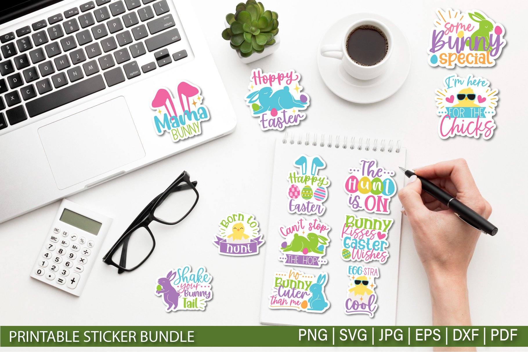 Easter Stickers Bundle SVG | Printable Stickers for Cricut view 3