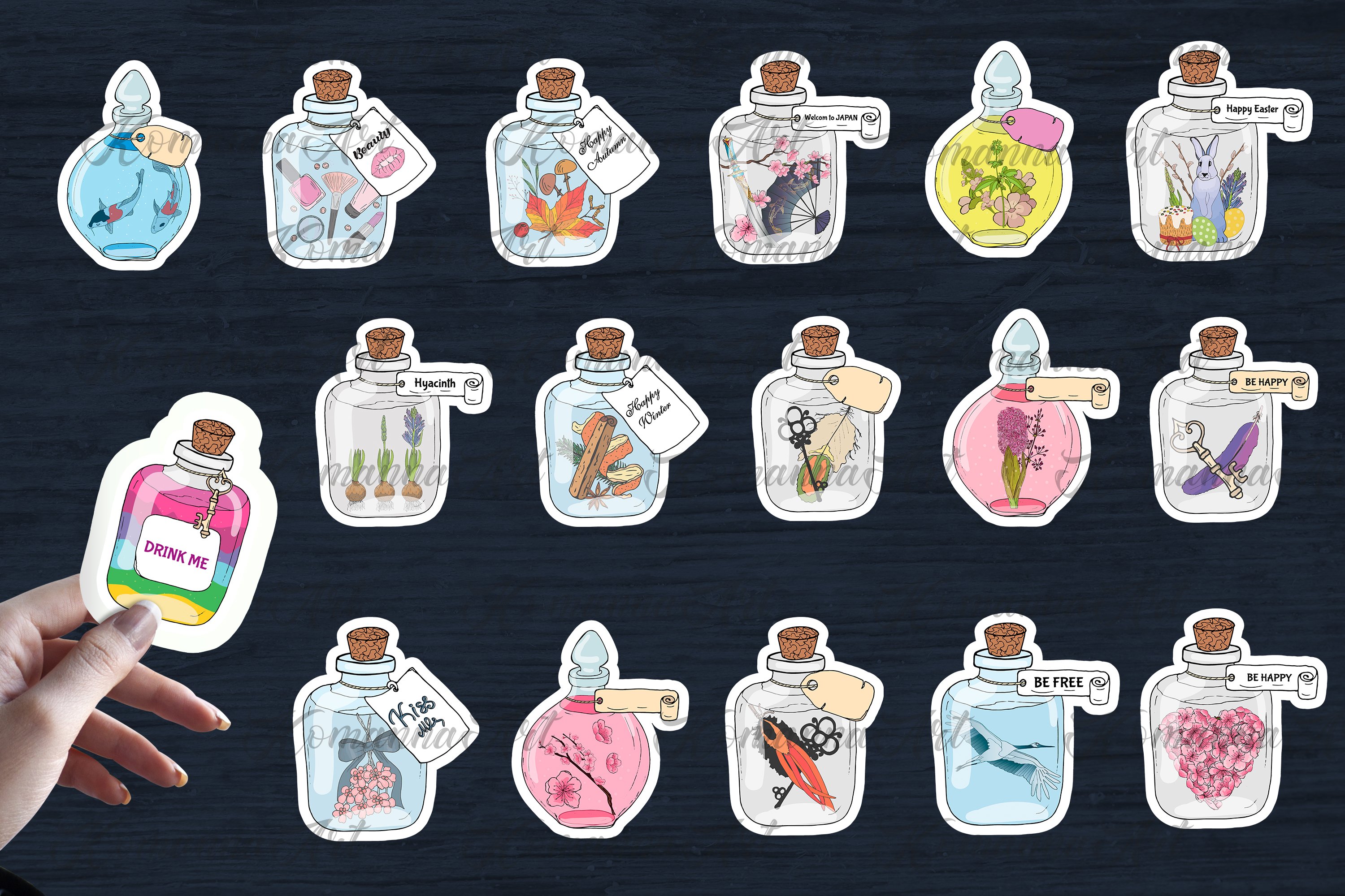 Vector BIG Bundle Stickers, Digital clipart! view 2
