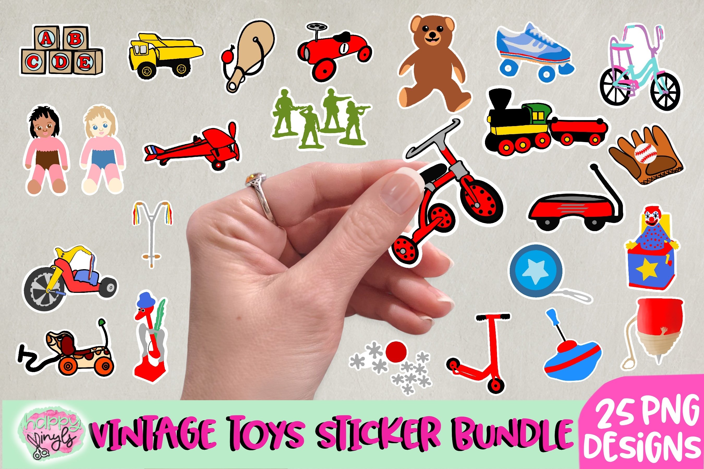 Vintage Toys Stickers - A Sticker Bundle