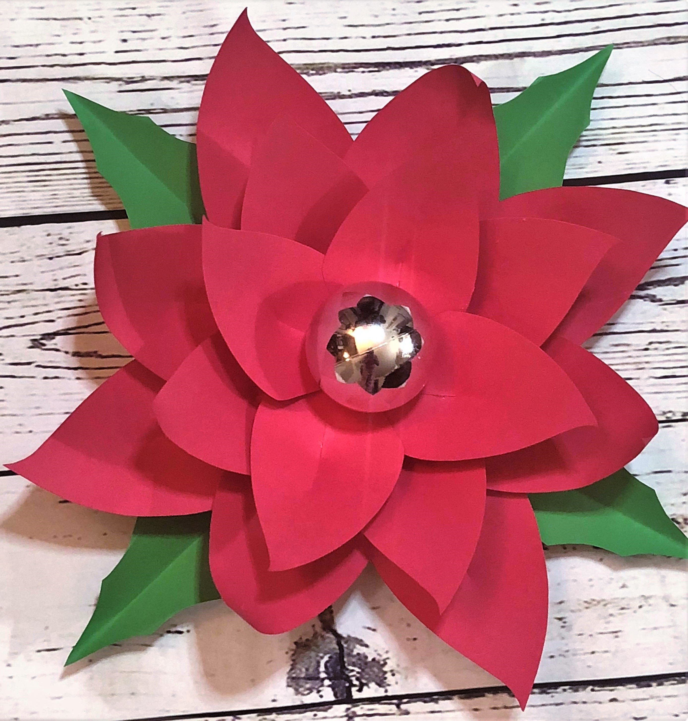 3D Paper Flower | Poinsettia Flower Templates Bundle view 2