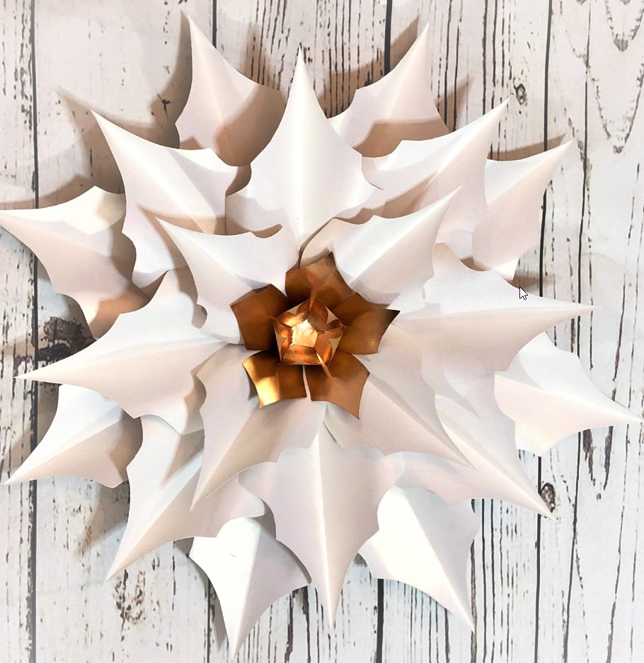 3D Paper Flower | Poinsettia Flower Templates Bundle view 3