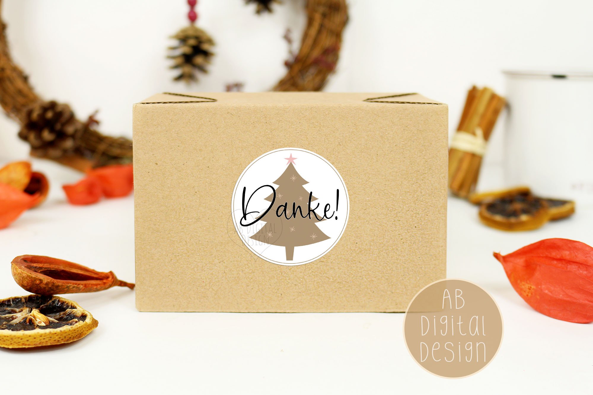 Weihnachten Danke Aufkleber | Deutsch | Print and Cut view 3
