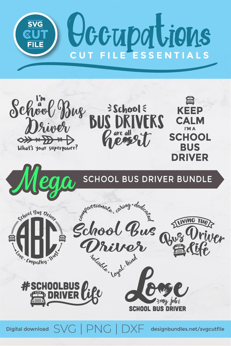 School Bus Driver SVG bundle -8 bus driver svgs for crafters view 2