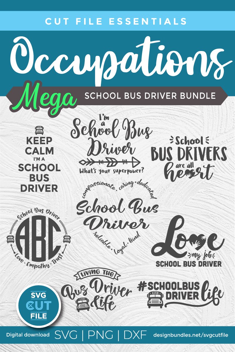 School Bus Driver SVG bundle -8 bus driver svgs for crafters view 3