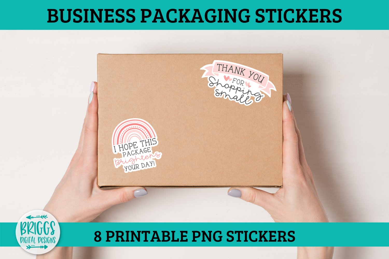 Small Business Packaging Sticker Bundle-12 PNG stickers view 2