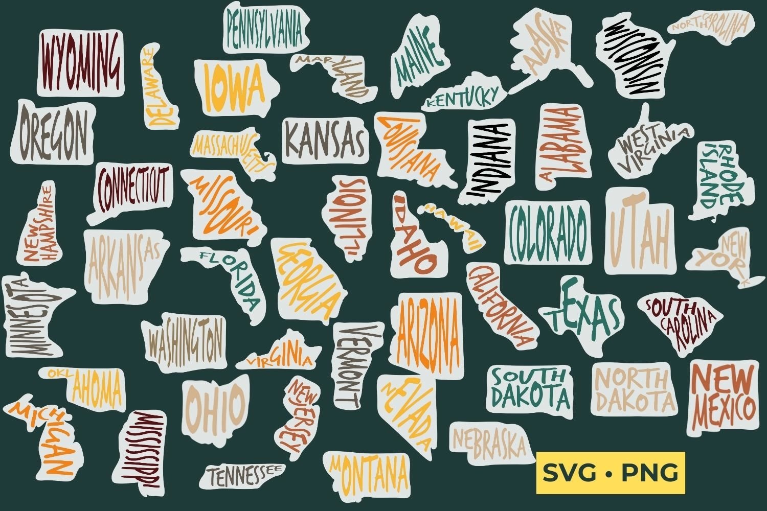 America States Sticker designs SVG Cut Files view 2