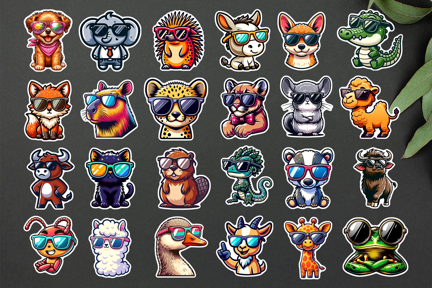 Cute Stickers Bundle | Bold Animals in Sunglasses view 2