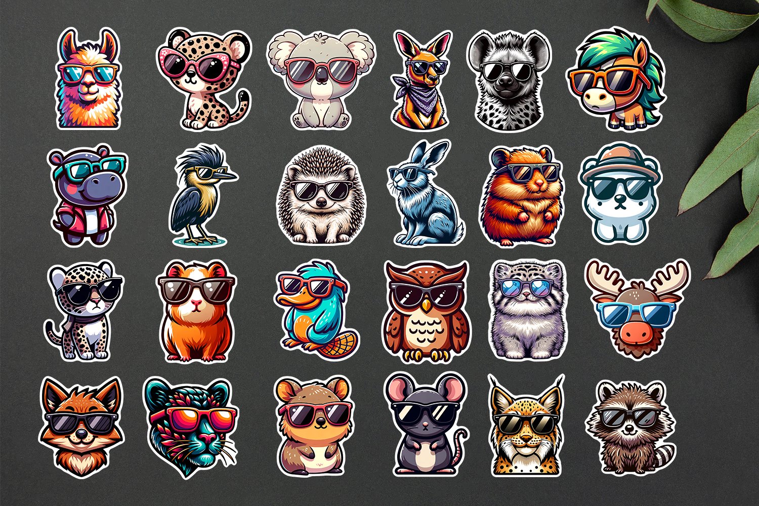 Cute Stickers Bundle | Bold Animals in Sunglasses view 3
