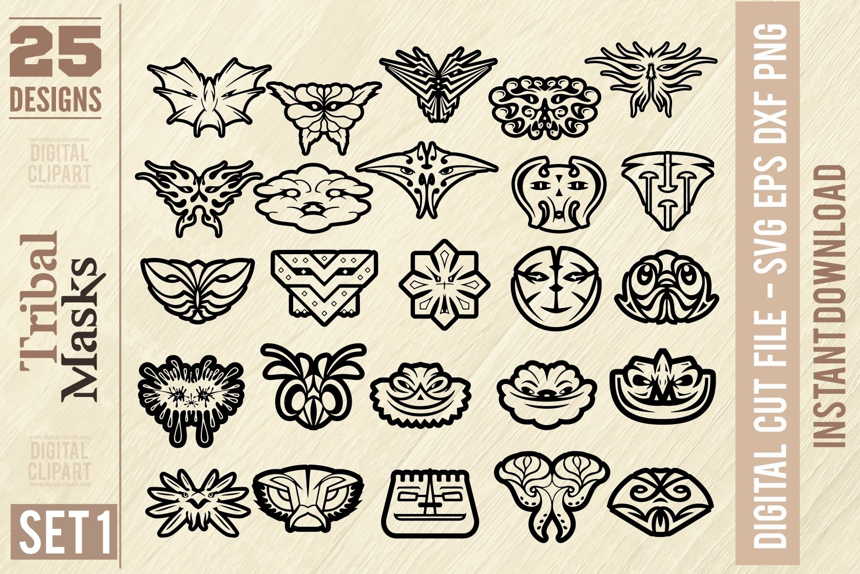 Tribal Mask - Mask Symbol Logo Svg, BUNDLE 50 shapes view 2