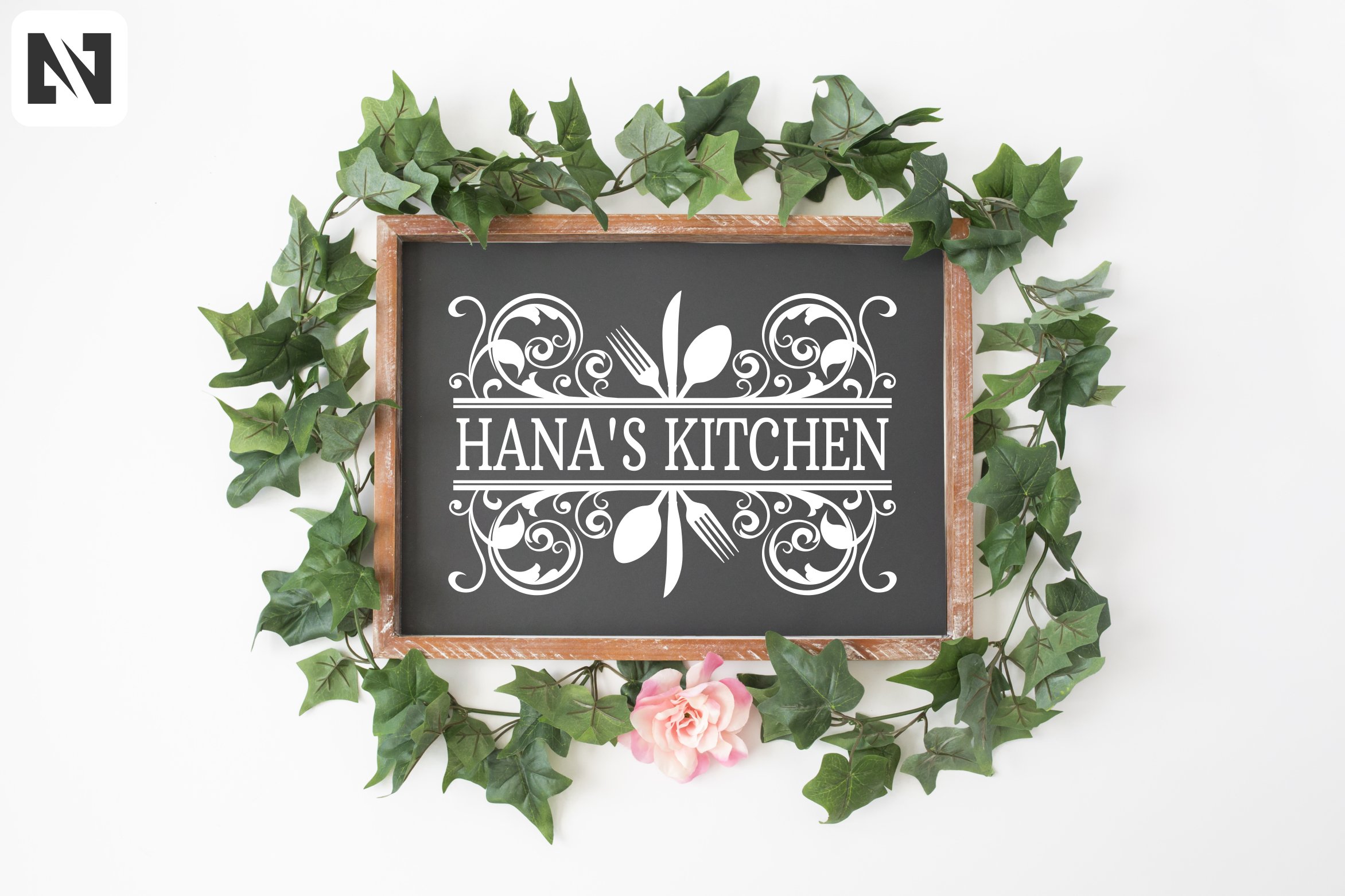 Split Monogram Svg Bundle, Kitchen Monogram Svg, Monogram view 3