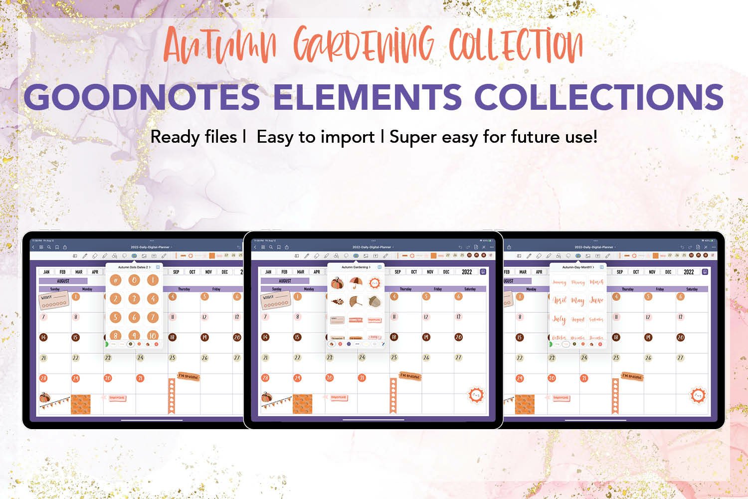 Autumn Digital Planner Stickers Bundle view 3