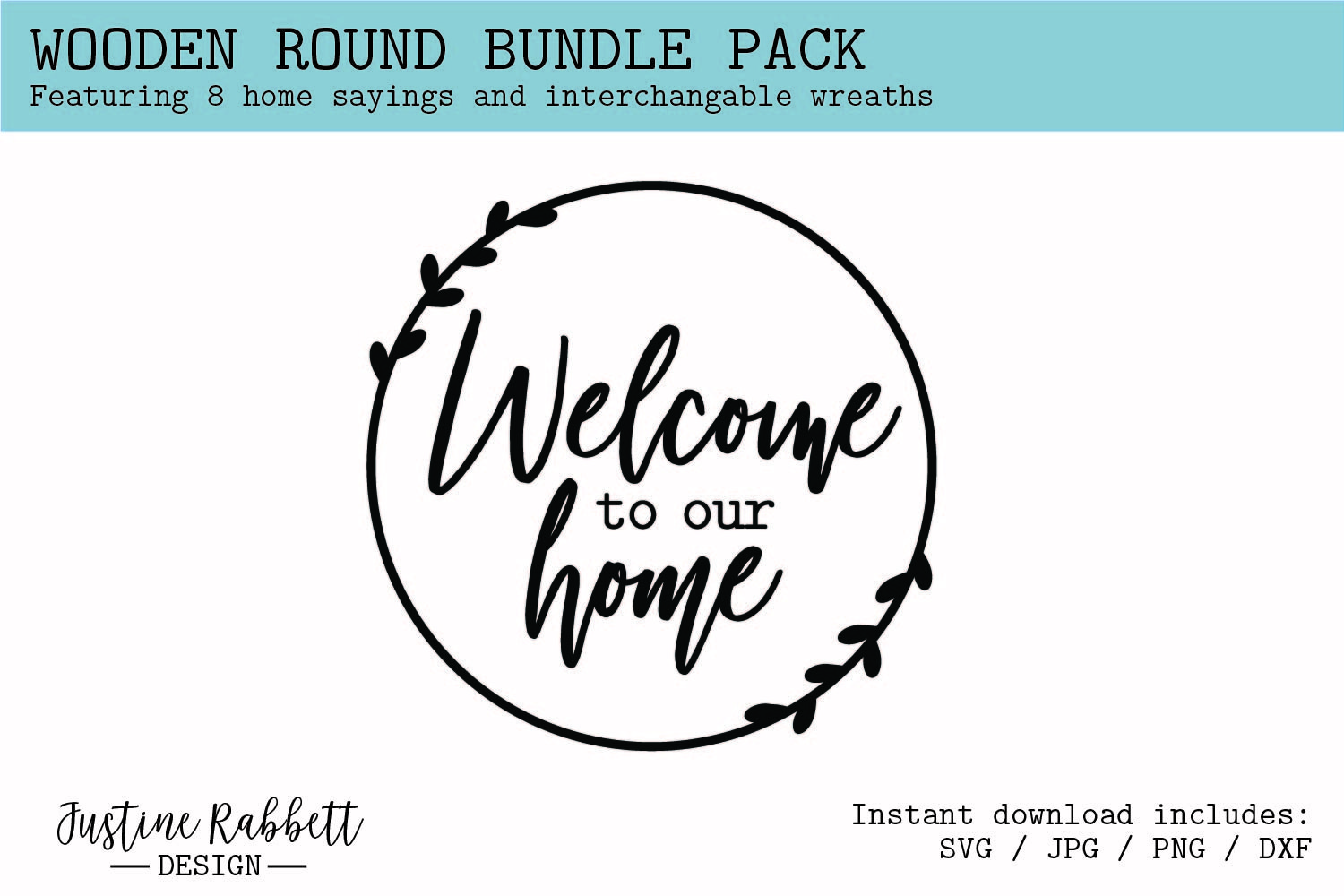 Wooden Round Bundle Pack - 8 Home Phrases and Laurel Wreaths view 2