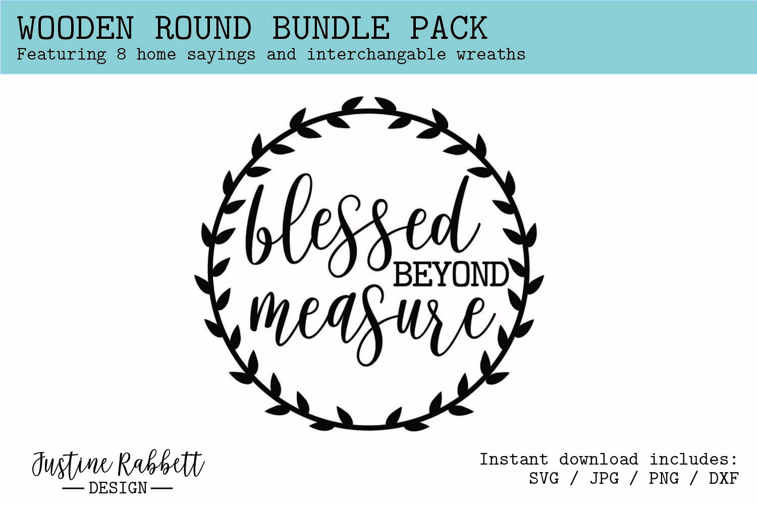 Wooden Round Bundle Pack - 8 Home Phrases and Laurel Wreaths view 3