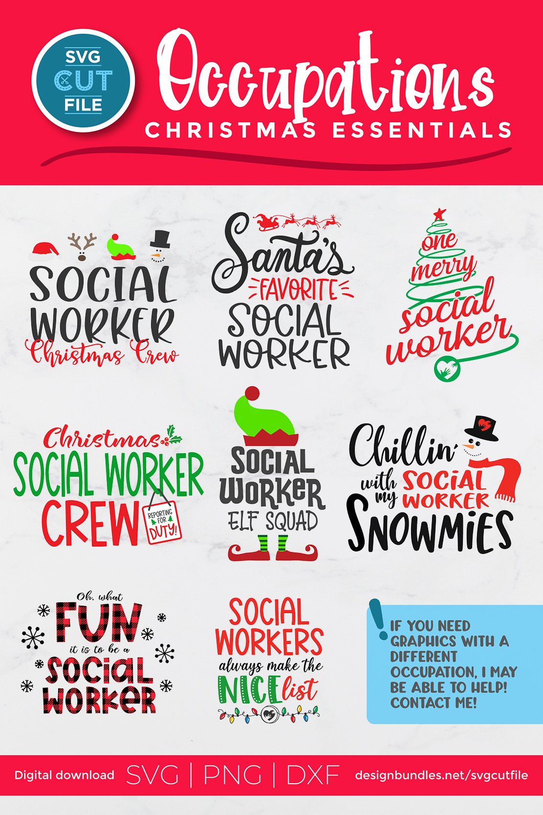 Christmas Social Worker svg bundle - Santas Favorite svg view 2