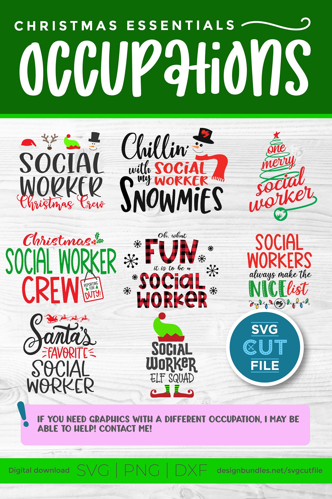 Christmas Social Worker svg bundle - Santas Favorite svg view 3