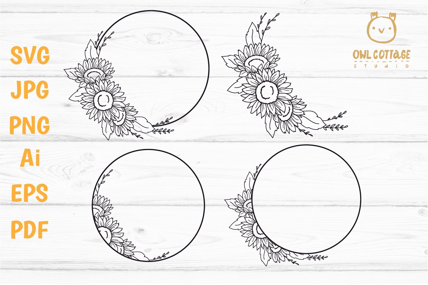 Sunflowers Bundle svg, floral svg collection, Sunflower svg view 3