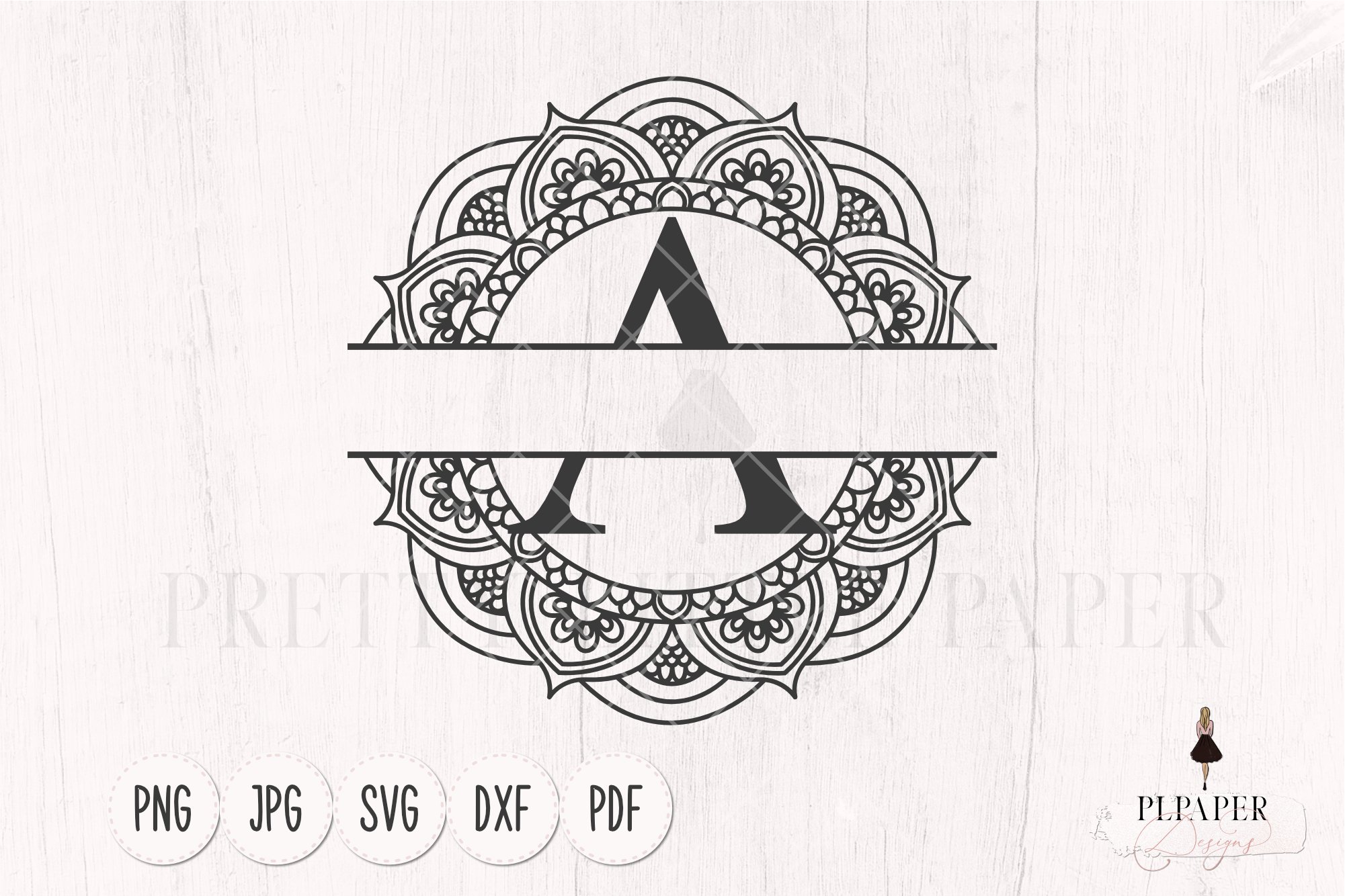 Split monogram letters svg, Monogram frames svg view 2