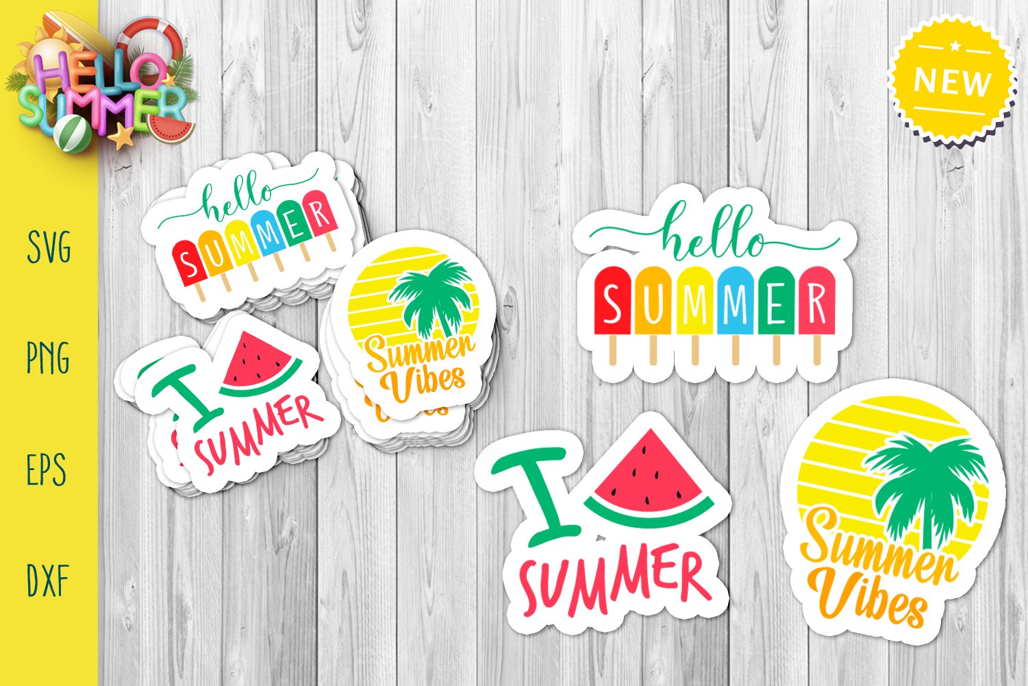 Summer Sticker Bundle Svg. Summer Svg, Summer Quotes Sticker view 2